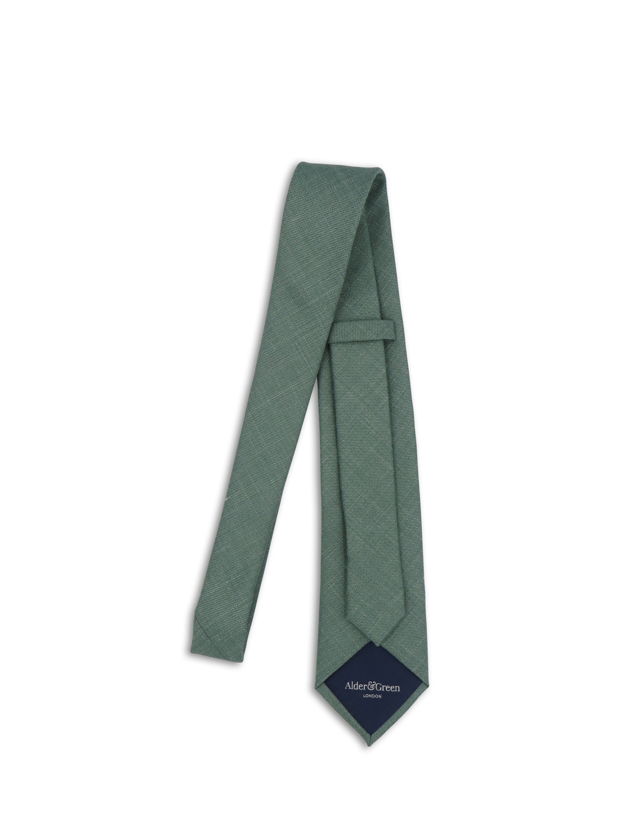 Alder & Green Light Green Wool-blend Tie