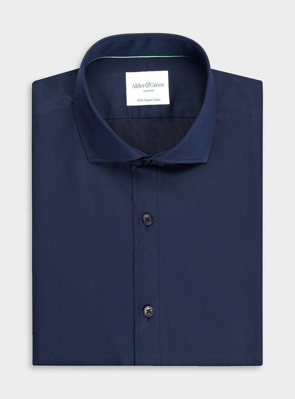 Navy Tapered Fit Shirt - Muscle Fit Dress Shirts